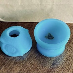 Fenton Owl Fairy Lamp - Blue